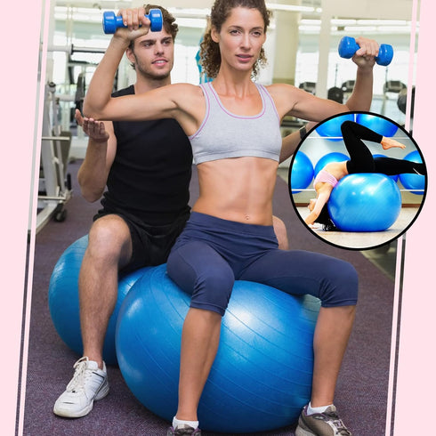 Jerify 3 Pcs Inflatable Yoga Ball for Pregnancy and Pilates with Pump and Plug for Fitness Stability Balance