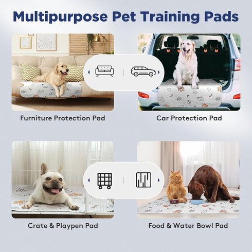 60"x48" 100% Washable Pee Pads for Dogs, Extra Large Super Absorbent Reusable Training Dog Pads, Waterproof Non-Slip