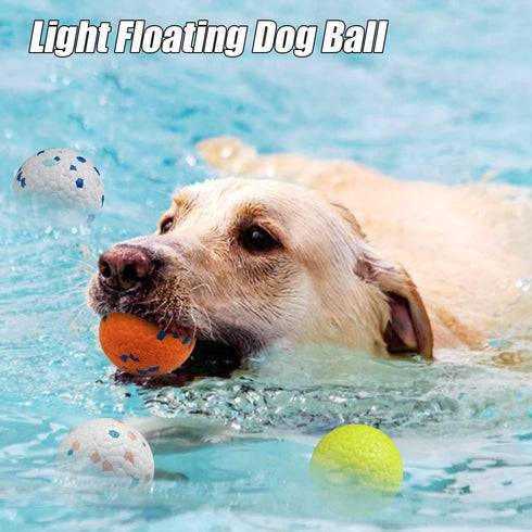 Indestructible Dog Balls for Aggressive Chewers - Floating Bouncy Balls for Small Breed Dogs - 2.5" (4 Pack)