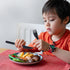 Reusable Travel Utensils Set with Case, 4 Sets Wheat Straw Portable Plastic Cutlery for Kids, Adults, Daily Use (Black)