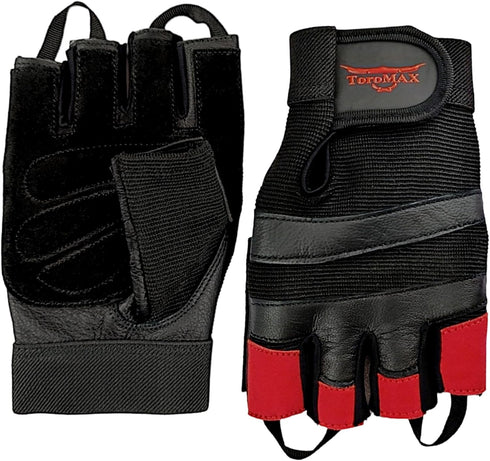 TOROMAX Weight Lifting Gloves Gym Gloves for Training, Fitness, Workout, Crossfit Exercise, Cycling Leather Padded