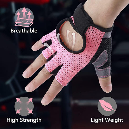 Weight Lifting Gloves for Men Women Gym Half-Finger Glove with Anti Slip Palm Hand Protection for Workout Training