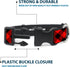 Buckle-Down Plastic Clip Collar - Diagonal Buffalo Plaid Black/Red, 1" Wide, Fits 9-15" Neck, Small