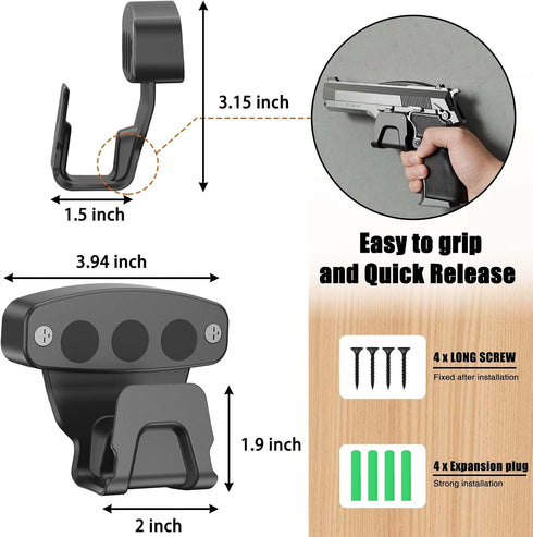 30lb Magnetic Gun Mount for Truck Car, Gun Holster for Pistol, Rating Gun Magnet Mount for Truck Car Vehicle Desk Safe