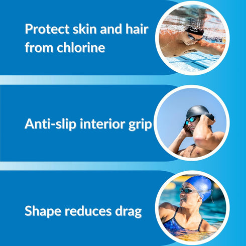 Sporti Bubble Swim Cap for Women, Anti-Slip Bathing Cap Made from Latex/Rubber