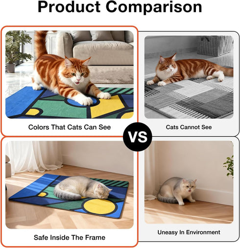 24x32, UTEE Cat Rug for Indoor Cats, Non-Slip Pet Mat Belgian Loop Pile Cat Play & Feeding Mat, Scratch-Resistant