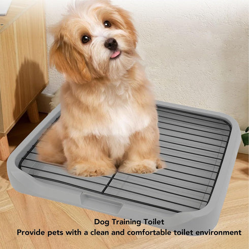 Fockety Dog Potty Tray, Mesh Training Toilet Potty Tray Removable Stable Structure Dog Training Toilet Potty Training