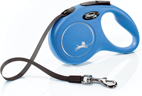 FLEXI New Classic Tape Retractable Dog Leash for Small Dogs Up to 33 lbs. – 16 ft., Blue | Tangle Free Walking Leash