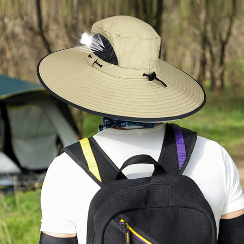 New Size L-XXL Wide Brim Fishing Sun Hat for Men - UPF 50+ Waterproof Breathable Safari Hat