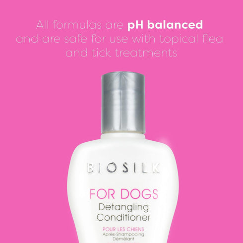 BioSilk for Dogs Silk Therapy Detangling Conditioner | Sulfate and Paraben Free Dog Detangler Conditioner for All Adult