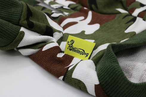 DroolingDog XS Dog Shirts, Camo Hoodie & T-Shirt for Small Dogs, XS, Green