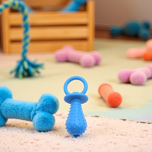 Juroicessry 1 Blue Dog Pacifier,Chew Toys,Mini Bite Resistant Bell Shape Rubber Pacifier,Pet Dog Puppy Molar Chew
