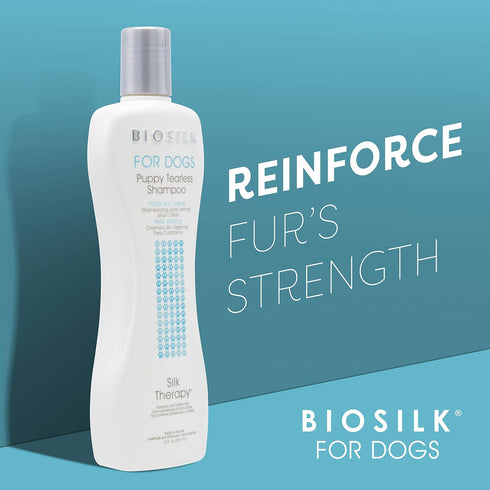 BioSilk for Dogs Silk Therapy Puppy Tearless Shampoo, 12 Ounce - Best for Puppies and All Dog Breeds
