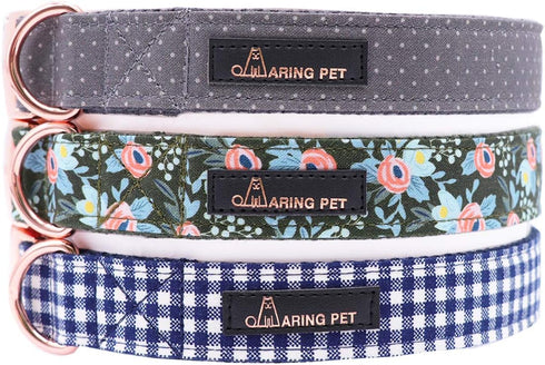 ARING PET Adjustable Dog Collar with Bow Tie, Size M for Small Medium Large Dogs, Length 13.5-22"