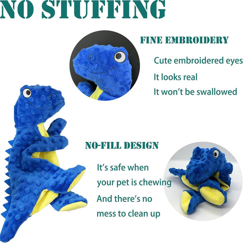 AIMETING No Stuffing Dog Toys for Aggressive Chewers, Squeaky Wrinkled Toys, Durable Dog Chew Toys, Soft and Tough