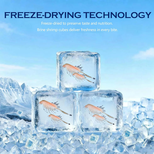 Vorenzyme 100% 4.5oz Freeze Dried Brine Shrimp Cubes Natural HighProtein Fish Food for Tropical, Marine & Freshwater