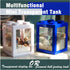 Small Fish Tank, Mini Betta Fish Tank Stackable Cube Tank with Fish Tank Decor, Ant Feeding Case Mini Reptile Row Box (White)