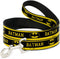 Dog Leash - Batman Logo Stripe Yellow Black, 4 Feet Long, 1.0 Inch Wide