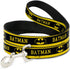 Dog Leash - Batman Logo Stripe Yellow Black, 4 Feet Long, 1.0 Inch Wide