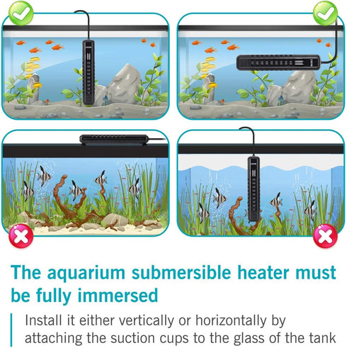AQQA 200W Aquarium Heater for 45-80 Gallon Submersible Fish Tank, Suitable for Betta Fish