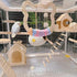 Gradient Large Wooden Bird Swing with Colorful Cotton Rope for Bird Cages Natural Hanging Toy for Medium-Large Birds