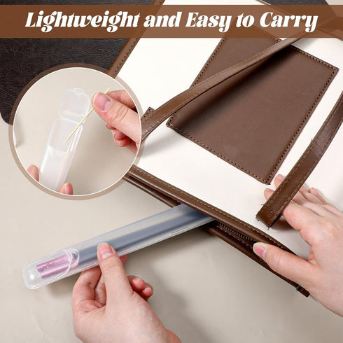 Exclaith 2 Pack 2 Pack Chopstick Case, Plastic Utensil Holder Travel Box with Side Opening Portable Reusable Flatware