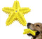 Dog Chew Toys, Squeaky Water Floating Starfish Toy, Natural Tooth Brush for Small Medium Dogs, Yellow