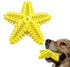 Dog Chew Toys, Squeaky Water Floating Starfish Toy, Natural Tooth Brush for Small Medium Dogs, Yellow