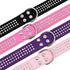 Rhinestones Dog Collar - 1.5" Width Leather Made with Sparkly Crystal Diamonds Studded - Shining Pet Appearance for Medium & Large Dog Walking,17"-20",Purple