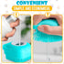 2Pcs Dog Bath Brush Scrubber with Soap Dispenser - Pet Shampoo Brush for Dogs & Cats Bath (Blue)
