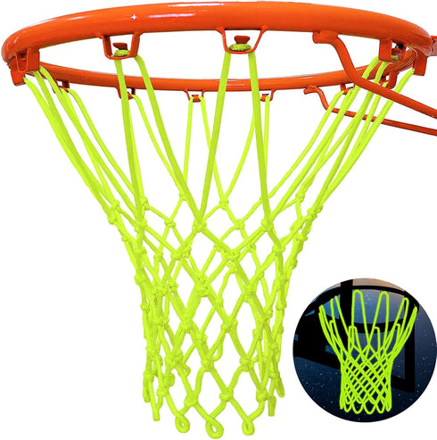 Glow Basketball Net, Luminous Nightlight Portable Outdoor Sun Powered Sport Nylon Basketball Net
