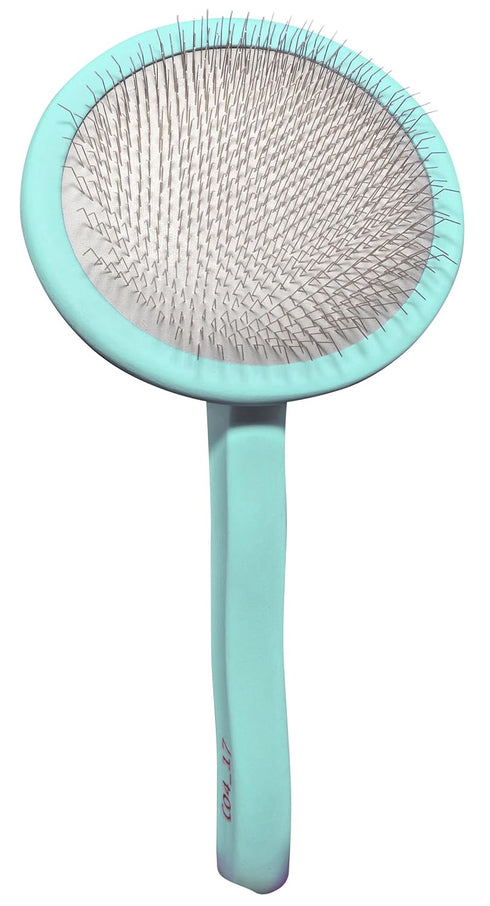 TAURO PRO LINE Slicker Brush Round - Premium Grooming Brush for Dogs and Cats - Mint - 9 x 19 cm
