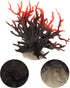 VOCOSTE Mini Faux Coral Decor, Black Red Coral Reef for Aquarium Decorations, 6.5"x5.83"
