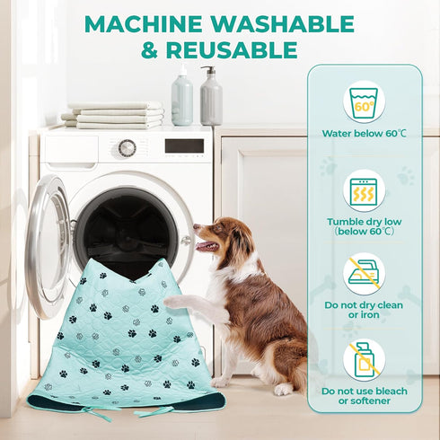 2 Pack 36"x48" 8 Fostanfly Washable Pee Pads for Dogs, Large Ultra-Absorbent and Leak-Proof Non-Slip Reusable Potty