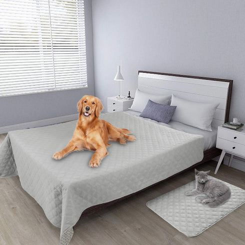 Easy-Going 100% Waterproof Dog Bed Cover, Light Gray, Non-Slip Pet Blanket for Furniture, Washable Couch Cover (52X82