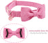 DOGWONG Hemp Cotton Dog Collar with Bow, Durable Adjustable Pink Collar for Small, Medium, Large Dogs