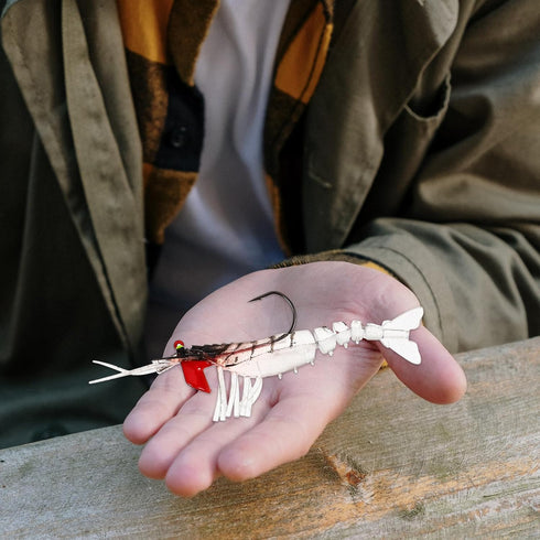 5pcs Operitacx Luminous Multi- Shrimp Lures PVC Fishing Baits Realistic Simulation Shrimp Lures for Freshwater
