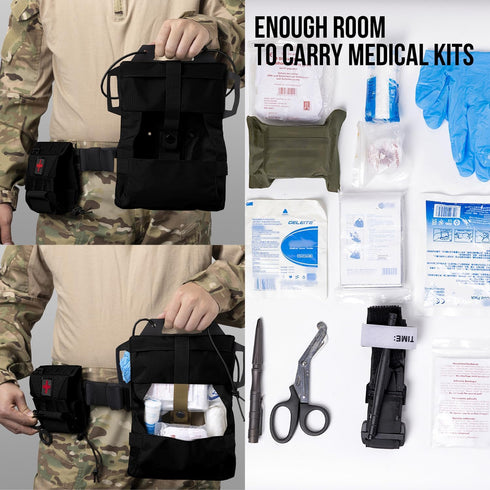 Tactical IFAK Pouch, Rapid Tear-Away First Aid Kit Two-Piece System Medical Pouches Emergency Survival Bag for Outdoor