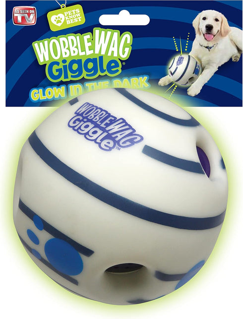 Wobble Wag Giggle Ball, Interactive Glow in the Dark Dog Toy for Self Play and Entertainment