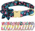 Beirui Cute Girl Dog Collars for Small Medium Large Dogs, Floral Patterns for Wedding Holiday, Neck 12-18", Green-3