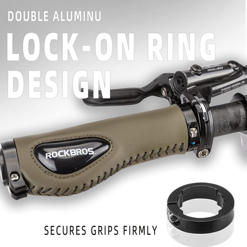 ROCKBROS Soft Gel Dual Lock Bike Handle Grips for Mountain MTB MBX Bicycle Handlebar & Electric Scooter