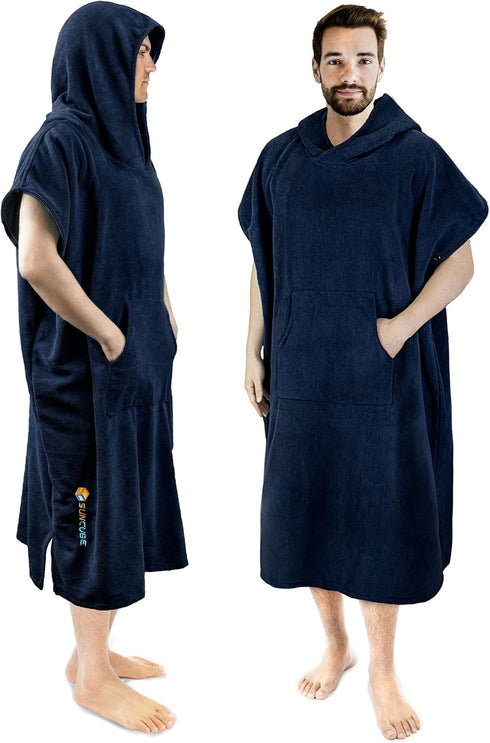 SUN CUBE Surf Poncho Changing Robe with Hood | Absorbent Quick Dry