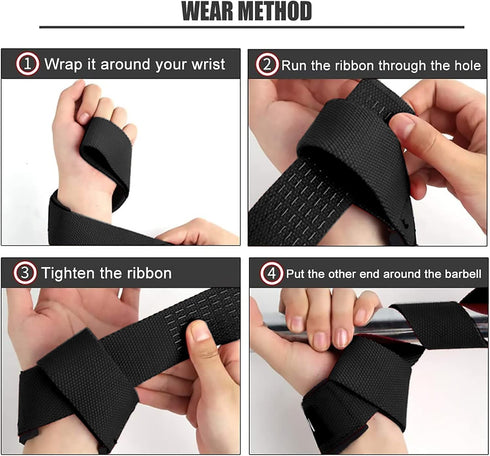 SKDK Cotton Hard Pull Wrist Lifting Straps with Neoprene Cushioned Padded Grips for Weightlifting, Bodybuilding