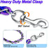 Dog Leash Rope Chain - Heavy Duty Nylon Rope Metal Chain for Medium Large Dogs - 6ft Chew Proof Training Walking