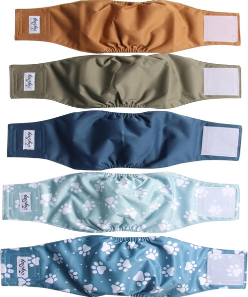 JoyDaog Reusable Dog Belly Bands for Male Dogs Diapers,5 Pack Premium Washable