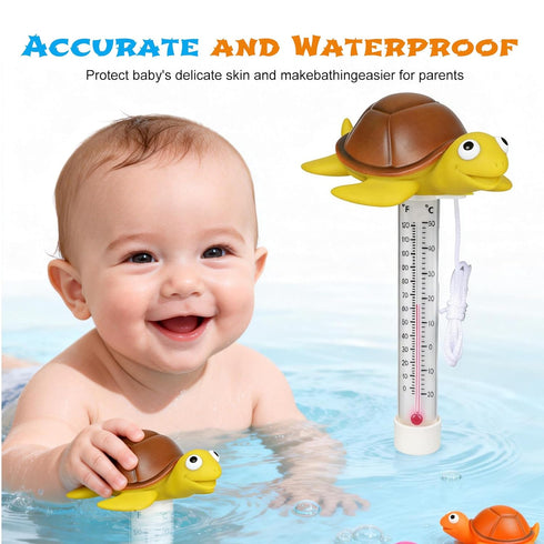 ODJSY Swimming Floating Pool Thermometer, Large Size Easy Read for Water Temperature with String, Shatter Resistant