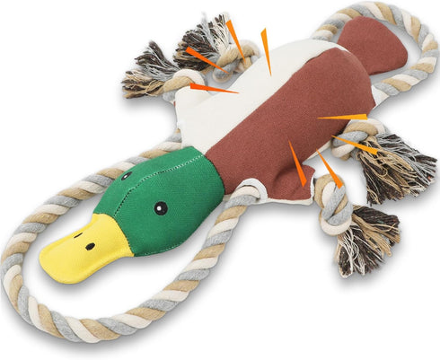 Lesmeet Upgraded Duck Dog Toys for Aggressive Chewers, Interactive Tug of War Toy for Small Medium Large Breeds