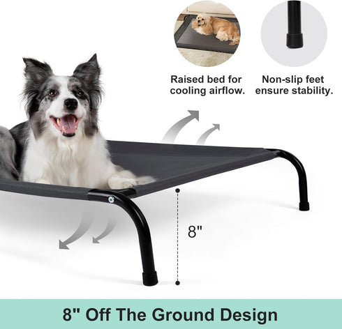 Cooling XL Elevated Dog Bed Cot for Extra Large Dogs, Outdoor Raised Bed with Washable Breathable Mesh, Non-Slip Feet,