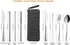 VANDBAO Camping Utensils Set, Portable Travel Cutlery with Case, Includes Extra Steak Knife and Boba Straw