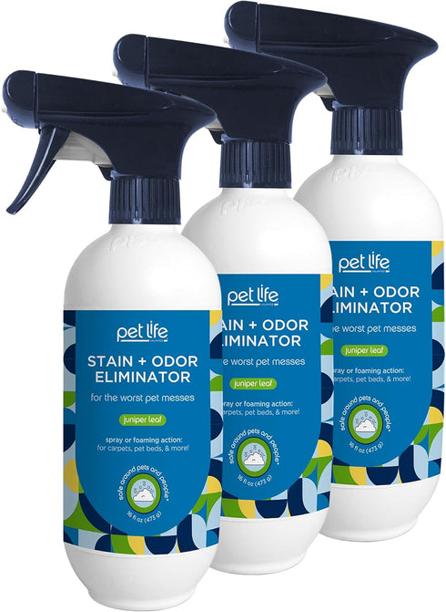 Pet Stain and Odor Remover Foaming Spray, 16 Ounce, Plant-Based Enzyme Cleaner with Juniper Leaf Scent